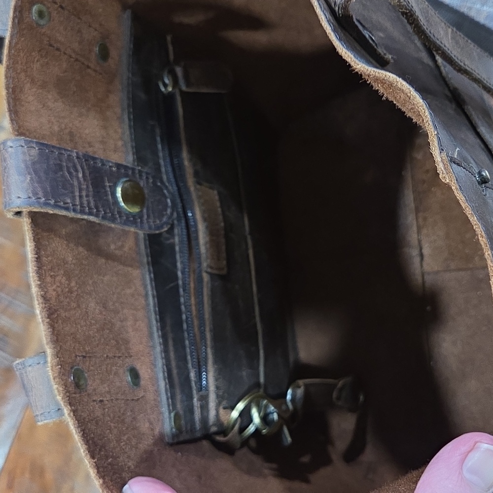 Vintage Genuine Brown Leather Men's Bag - Picture 12 of 14